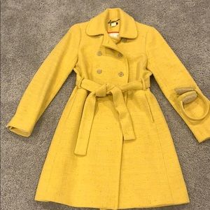 Yellow J.Crew jacket with matching ear muffs